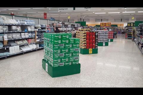 Morrisons Thornbury – bedding and beers placed together